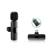 K9-d Type C Lightning Wireless Kablosuz Mikrofon Dönüştürücülü Tak Çalıştır Android Telefon T Standart
