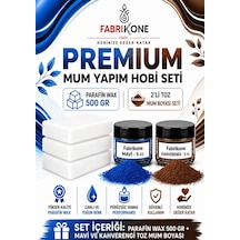 Premium Mum Yapım Hobi Seti - Parafin Wax 500 Gr - 2'li Toz Mum Boyası Seti - Mavi, Kahverengi Bkfabpw5002mkh Karışık