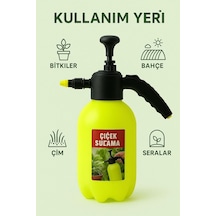 Bahçe Püskürtme Pompası 2 Litre Hacimli, Elde Taşınabilir Su Püskürtücü, Basınçlı Bitki Sulayıcı Şişe Beyaz İpek Yok