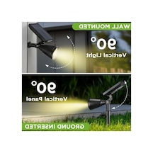 Güneş Enerjili Rgb Spot Bahçe Aydınlatması - 18 Led 10 Parça Siyah