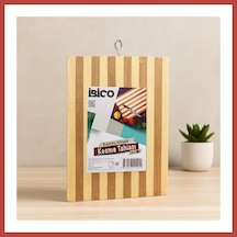 Bezos Bambu Kesme Tahtası 18x28x1.3 Cm Metal Kulplu Erdotıca Çok Renkli