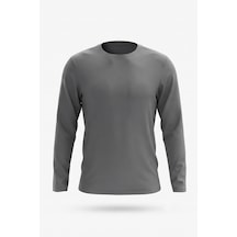 Kiagu Erkek Çocuk Uzun Kollu Basic Düz Tişört %100 Pamuk Bisiklet Yaka T-shirt 2-13 Yaş Antrasit