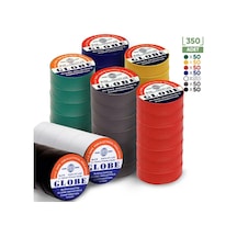 Globe Pvc Elektrik İzolasyon Bant "0.13x19x10yrds" 350'li Her Renk 50 Adet