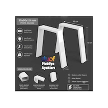 Metal Bank Sehpa Orta Sehpa Ayağı 2 Adet Ayak 42 Cm Mobilya Ayağı Beyaz Beyaz