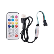 Tr Ws2812b /sk6812 Led Piksel Kontrol Cihazı Usb Rf 14/17/21 Tuşlu Uzaktan Kumandalı Dc5-24v Usb 21 Anahtar 3pin Ws2 Genel