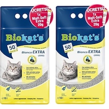 Biokat's Bianco Extra Kedi Kumu 2 x 10 L + Malt Soft Extra 2 x 20 G