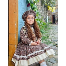 H L Y Karol Tasarım Kahverengi Vintage Kız Bebek Elbisesi, Doğum Günü Elbisesi, Fotoğraf Çekim Elbisesi,0-12 Yaşa Uygun Kahverengi