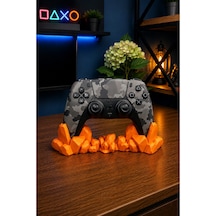 Veriqo 3d Ps5 Uyumlu Gamepad Standı Kristal Tasarımlı Oyun Kolu Tutucu Masaüstü Controller Standı Turuncu