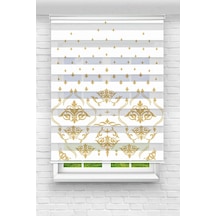 Perdeoutlet38 Baskılı Renkli Gold Dijital Baskılı Zebra Perde-cocuk Odası-stor Perde Model:pz-510 Çok Renkli