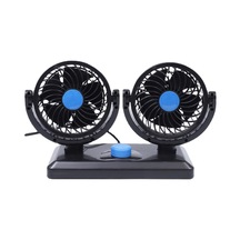 Huxın Hx-t303 6.5w 360 Derece Ayarlanabilir Dönüşlü İki Kafalı Düşük Gürültülü Mini Elektrikli Araba Fanı, Dc12v