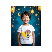Stil X Ramazan Bayramı Baskılı Erkek Çocuk Tshirt, %100 Pamuklu Kumaş Beyaz