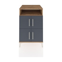 Kronos Komodin 2 Raflı 4 Kapaklı 60x59x96 Çam-antrasit Çam