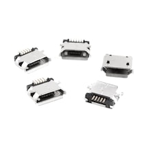 Koodmax-Micro Mikro Usb 5 Pin B Tipi Dişi Şase Konnektör Lehim Tipi 10'Lu