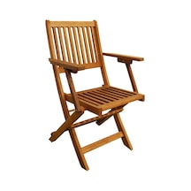 T. Concept Ahşap Kollu Katlanır Sandalye,Bahçe Balkon Teras Kahverengi
