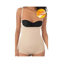 Uniquetrenders Kadın Lazer Kesim Ve Toparlayıcı Göğüs Altı Askılı Body Korse Ten Rengi