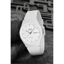 Q&Q QCG21202 Beyaz Su Geçirmez Çift Takvimli Unisex Kol Saati