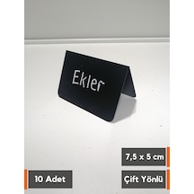 10 Ad Silinebilir Karatahta Siyah Etiket Çatı Çift Yön 7,5x5 Cm