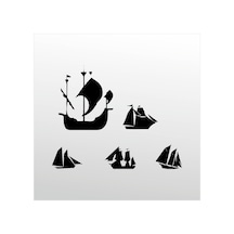 Folyo Sticker Gemiler 60cm Uzunluk Siyah