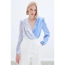 Kruvaze Desenli Bodysuit - Bebemavi Ekru Bebemavi Ekru