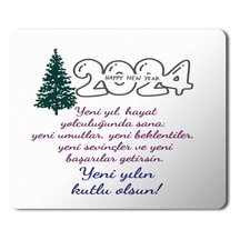 2024 Yeni Yılın Kutlu Olsun Çam Ağacı Mousepad Mouse Pad