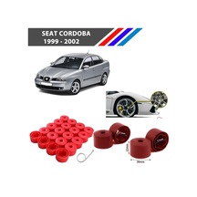 Otozet - Seat Cordoba Bijon Civata Kapağı Kırmızı Renk 20 Adetli Set 17mm 1k06011739b9