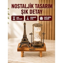 Klasik Tasarımlı Ahşap Kum Saati Ev Ve Ofis İçin Masaüstü Aksesuarı Kahverengi