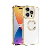 Rba Aksesuar Apple Uyumlu iPhone 15 Pro Kılıf Kamera Korumalı Logo Gösteren Rba Omega Kapak - Gold Altın