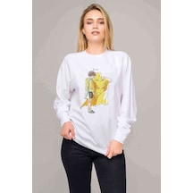 Anime One Punch Man Baskılı Beyaz Kadın Sweatshirt (528301137)