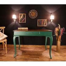 Wooding-Mobilya Wooding 100 Cm Çekmeceli Masif Yeşil Ceviz Çalışma Masası