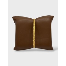 Arnes Jewelry Çelik 22 Ayar Altın Kaplama Çizgili Ajda Bilezik - 1 Adet 22 Cm Ar620nes Gold