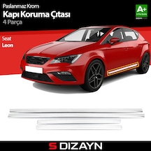 S-Dizayn Seat Leon 2013 Üzeri Kapı Koruma Çıtası Krom