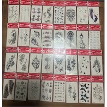 Airbrush Tattoo Minimal Yapıştırma Geçici Dövme Seti 30'lu Seri8