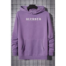 Uyguntarz Unisex Blesseb Baskılı Sweatshirt Lila