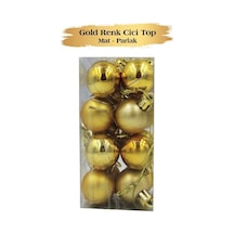 Yılbaşı Top Süs 3 Cm Mat Parlak Gold 16lı
