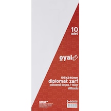 Oyal Diplomat Zarf Pencereli, 110 Gr, Silikonlu, 10'lu, Beyaz