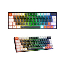 Mekanik Rgb Gaming Klavye 12 Farklı Işık Modu Hot Swap 64 Tuslu Double Shot Örgü Kablo Rgb Gaming Kablolu Oyuncu Klavyesi Mekanik Mavi Switch