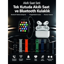 7 Kordonlu Akıllı Saat Ve Bluetooth Kulaklık Seti Nabız Takibi, Bildirimler Ve Spor Modları - Lisinya