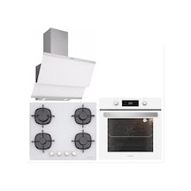 Silverline BO6504W01 - CS5436W01 - 3420 Classy 60 CM Beyaz Cam Ankastre Set