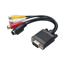 Springsun Vga'dan S-video Ve Rca'ya Dönüştürücü Adaptör - Tv Çıkışı İçin