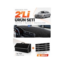 E-biz Bmw E46 1997-2006 Uyumlu Torpido Örtüsü + Tay Tüyü Bagaj Çantası Seti - Siyah-gri - Bm002