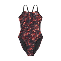 Tyr Durafast Elite Kız Çocuk Cutoutfit Yüzücü Mayo - Energia Kırmızı