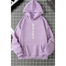 Uyguntarz Unisex Palm Angles Baskılı Sweatshirt Lila