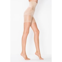 Kadın Body Control 15 Denye Parlak Burnu Şeffaf Korseli Çorap 3lü Paket Ten