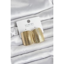 Gold Renk Pirinç Vintage Esintili Statement Küpe - Çok Renkli
