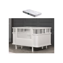 Mdf Beşik, Trend Büyüyen Beşik 130x90 + 1 Comfort Yatak Beyaz