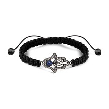 Kuyumcudukkani "hamsa"makrome İpli Bileklik- 40054-b-w-blk Beyaz