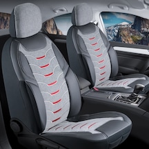 Mazda Cx-5 Uyumlu Lüx Deri Detaylı Keten Oto Koltuk Kılıfı Ön Arka Takım Erciyes Füme