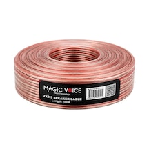 Magicvoice 2x2.50 Şeffaf Kırmızı Çizgili 100 Metre Hoparlör Kablosu