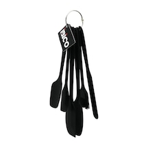 6pcs Silikon - Siyah Mutfak Seti 2 Kaşık - 3 Spatula - Yumurta Fırça Metal Asma Halkalı 5468 Çok Renkli