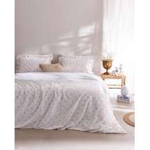 Madame Coco Veronique Çift Kişilik %100 Pamuk Fırfırlı Baskılı Çarşaflı Nevresim Takımı - Beyaz/pudra 8684427332092 Çok Renkli